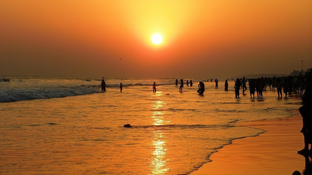 Sunset near Chandrabhaga Beach, a natural pairing with lunch at one of Konark's coastal restaurants
