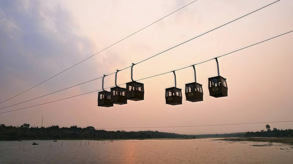 Cable car ride over the lake at Nandankanan Zoological Park