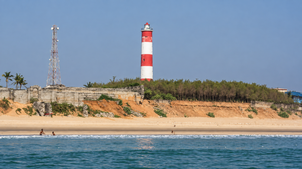 Gopalpur Lighthouse overlooking the beach and coastline