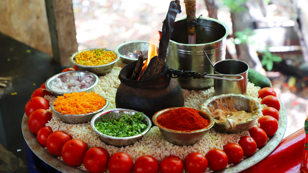 A street food stall setup near Konark, part of the town's simpler local food scene