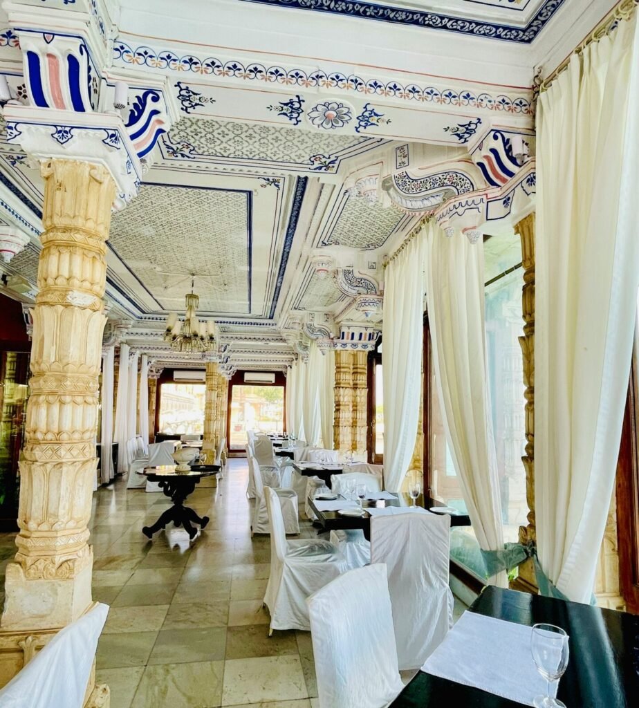 Restaurant in Jagmandir Island Palace Udaipur scaled e1783927951742