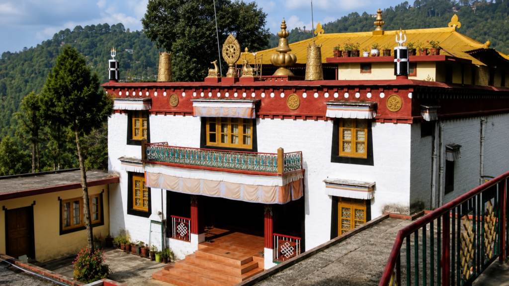 Dip Tse Chok Ling Monastery (also known as Tsechokling Gompa), a serene Tibetan Buddhist monastery located in McLeod Ganj, a suburb of Dharamshala in Himachal Pradesh, India.