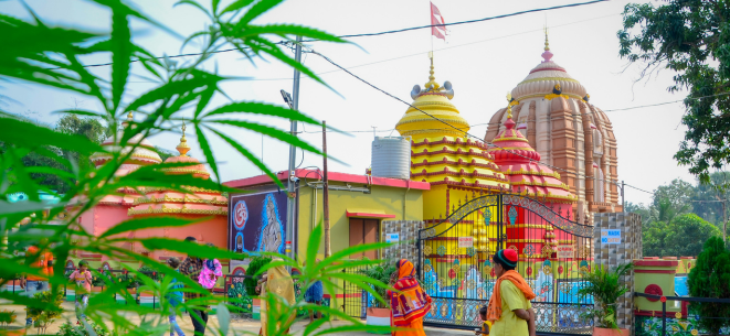 A painted temple gate in Odisha, part of the state's temple heritage covered in Odisha tour packages
